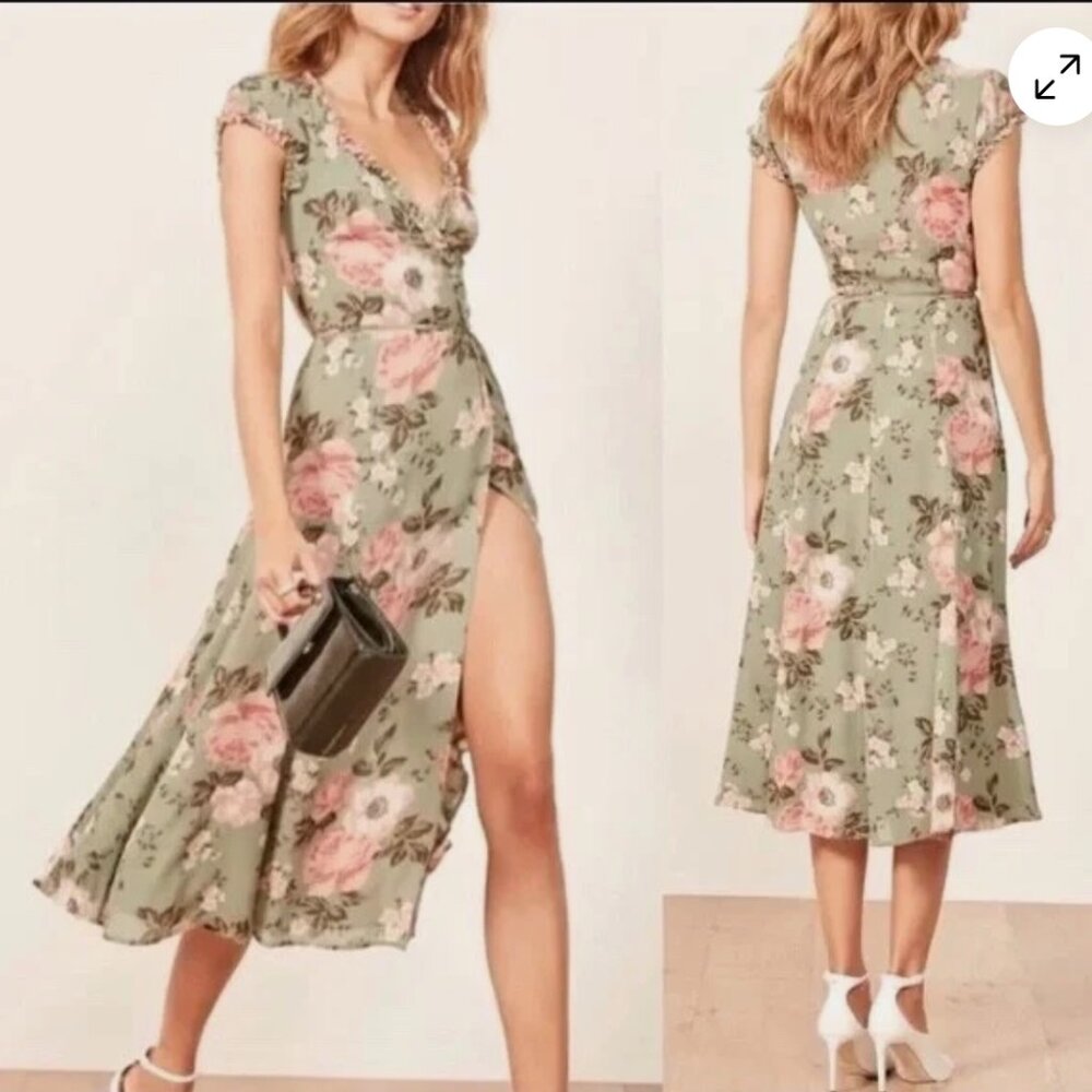 REFORMATION Gwenyth Athena floral wrap dress